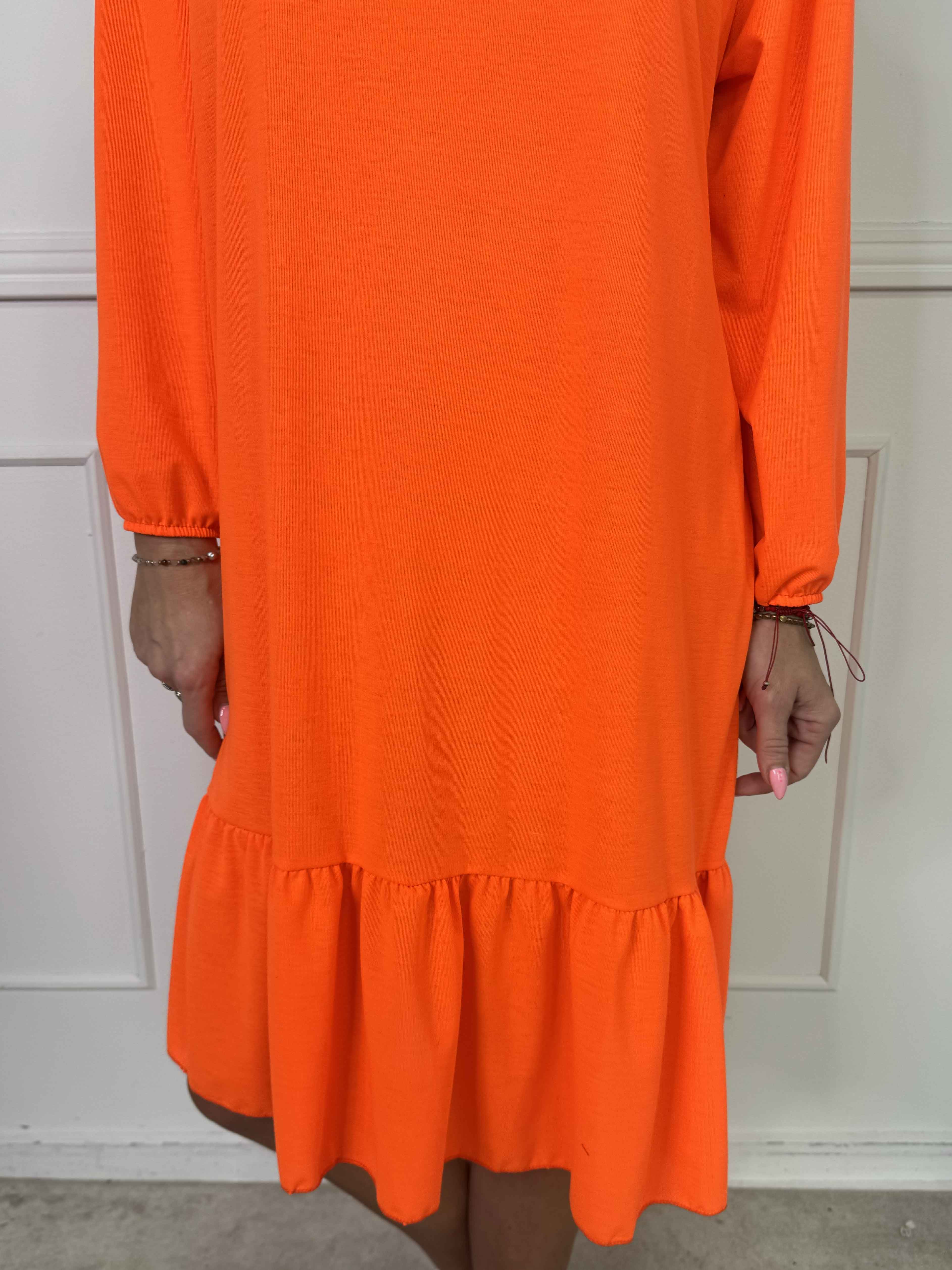 Zafira - Joggingkjole i bomuld med sød flæsekant